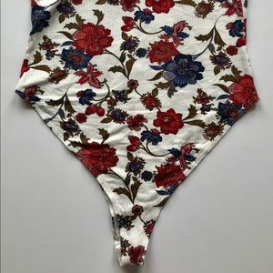 Floral ribbed bodysuit